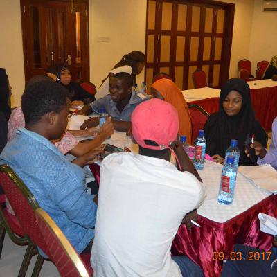 Kilifi County Youth Leaders Group Undertaking Groupwork Activity During The Training Session At The Tot Training4s