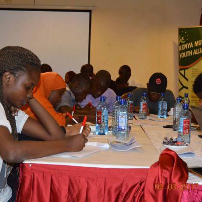 Kilifi County Youth Leaders Group Undertaking Groupwork Activity During The Training Session At The Tot Trainingss